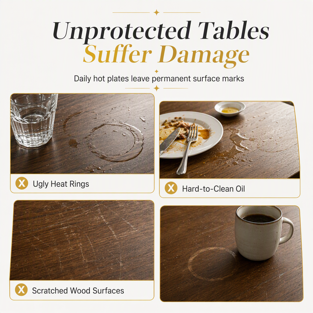 ⏳Limited-time 48% off⏰Nordic Style Metallic Peony Flower PVC Placemat | Heat Resistant Non Slip Waterproof Dining Table Mat🍽️💛🌹