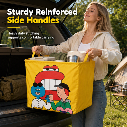 📢📢48% OFF !! ⏰Cute Cartoon Folding Car Trunk Organizer Bin Large Capacity Collapsible Storage Basket for Sundries