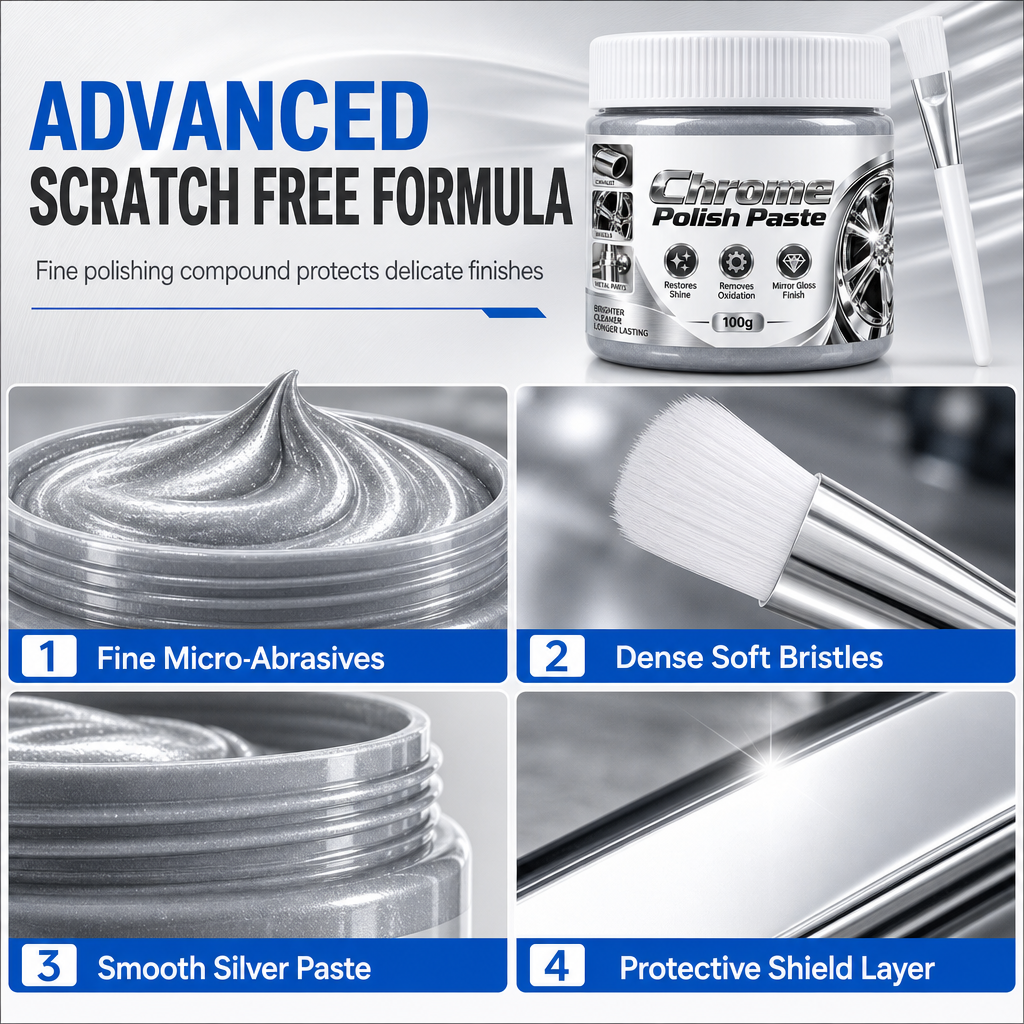 ✨ Chrome Polish Paste & Brush | 100g