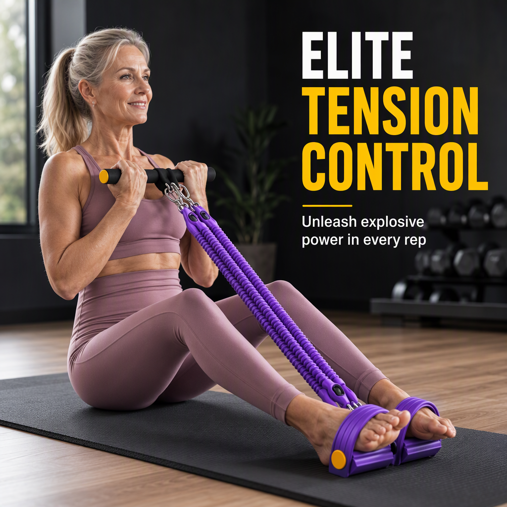 📢📢 48% OFF! 💪 Pedal Resistance Band – 4 Resistance Levels, Reinforced Carabiners & Full-Body Home Workouts