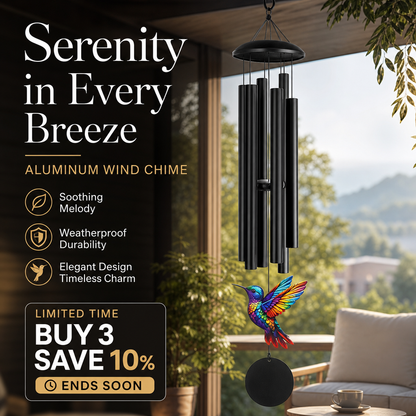 🎵 LIMITED-TIME 40% OFF! 💐 Vintage Metal Wind Chimes | Elegant Black Aluminium Garden Decor with Bird & Butterfly Accents for Patio & Porch🔔