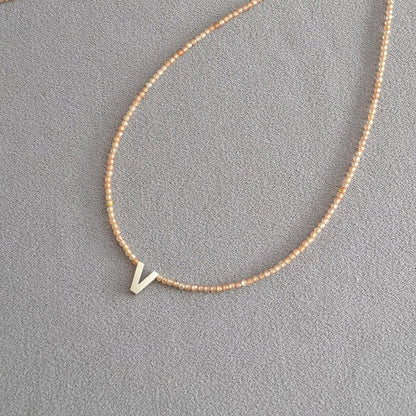 📢📢40% OFF !! ⏰Romantic Initial Beaded Choker Necklace
