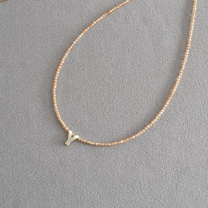 📢📢40% OFF !! ⏰Romantic Initial Beaded Choker Necklace